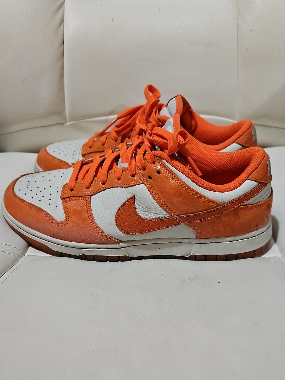Nike Dunk Low-Top Sneakers — Orange/White